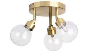 Ceiling Light Spotlight Habitat Tay Stainless Steel 3 Lights - Brass 5819942 N - Picture 1 of 11
