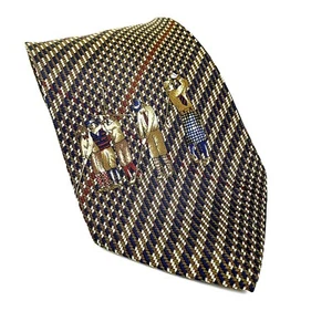  Vintage Sheaf & Caber Herren Krawatte Golf braun lila 100% Seide Italien - Bild 1 von 8