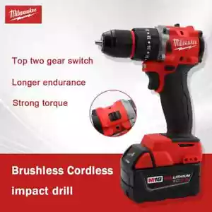 Milwaukee 18V Brushless Electric Drill 150N Electric Percussion Drill CordlessAU - Picture 1 of 8