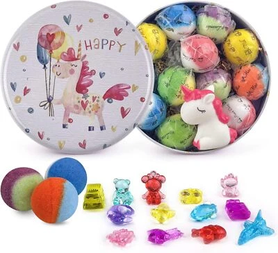 LEOCE Badebomben Kinder Mit Überraschungsspielzeug, Geschenk für Mädchen Jungen 12 Set