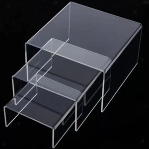 Clear Acrylic Riser 3", 4", 5" Product Display Cases Retail Stands Set of 3 - Picture 1 of 7