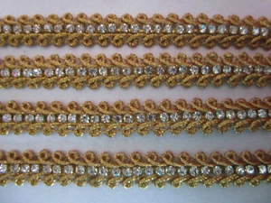 8m/2m Piedras Ribete Punta No Elástico Oro Plata 9mm Elegante BB 581 NR - Imagen 1 de 5