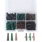 120pcs Fishing Accessories Set Safety Clip w/Tail Rubber Sleeves Tackle Box M7U0