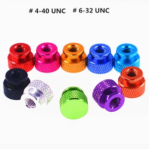 Knurled Thumb Nuts #4-40 #6-32UNC Blind Hole Aluminum Hand Grip Knobs Round Nuts - Picture 1 of 5