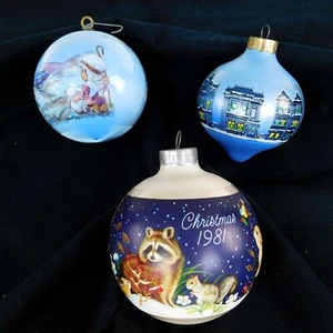 Vtg Hallmark 3 Christmas Ornaments 1981 Animals 1982 Shepherd 1985 New Homes - Picture 1 of 8