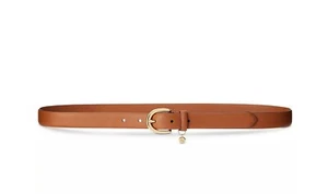 Ralph Lauren Women's Charm Crosshatch Leather Belt Lauren Tan US L/37"Waist - Picture 1 of 3