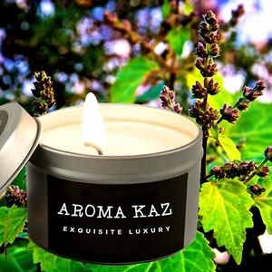 Patchouli & Lavender Scented Tin Candles Hand Poured Vegan Friendly Eco Soy Wax - Picture 1 of 10