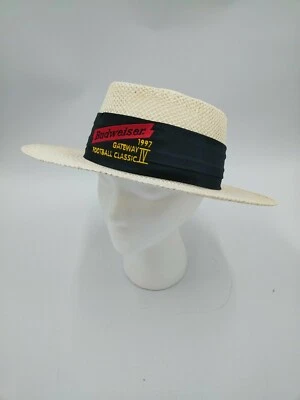 Винтажная бейсболка 1997 Budweiser Gateway Football Classic IV тканая бумага панама - Изображение 1 из 4