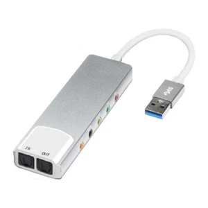 USB Sound Card Aluminium Alloy Headphone Adapter Soundcard SPDIF for PC Computer - Photo 1/14