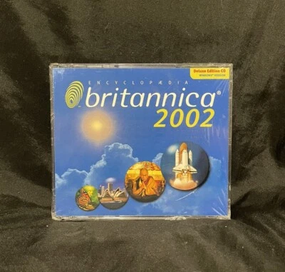 Encyclopedia Britannica 2002 Dlx Edition PC CD-3 Disc Set RARE NEW Sealed - Image 1 of 2