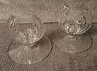 Pair Heisey Crystolite Lite Candle Holders Vintage 1937-1957 Clear Glass W/Wings