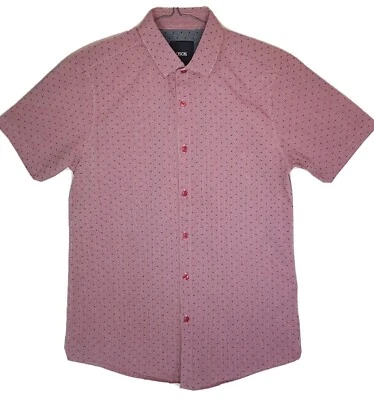 ASOS Men's Short Sleeve Shirt with Stripe And Dobby Polka Dot - Red - Small - Image 1 of 4