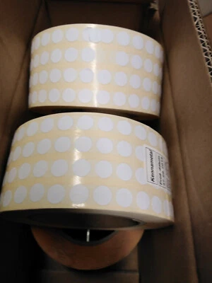 16000 Stück Rolle Klebeetiketten weisser Punkt 10mm Selbstklebend Etiketten - Bild 1 von 2