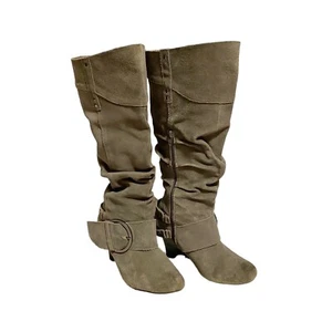 Botas de tacón de gamuza genuina gris mono travieso 8M  - Imagen 1 de 6