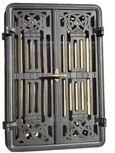 Antike Kachelofenvortür Ofentür Lüftungstür Kachelofentür Gusseisen Jugendstil - Bild 1 von 7