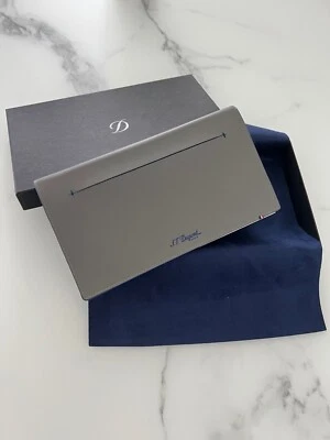 S.T. Dupont Slim Plat Blue Gray Leather Travel Wallet Organizer Passport Holder - image 1 of 4