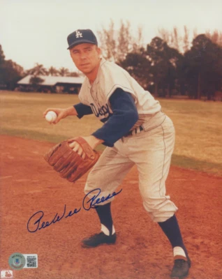Pee Wee Reese Signed Dodgers 8x10 Photo (Beckett COA) - Image 1 of 2