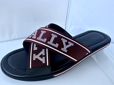 Nuevas Sandalias Bally Para Hombre Bonks Logo Deslizante Talla 9 Rojo Correa en T Foto 1 de 4