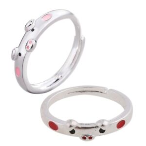 Simple Cute Pink Pig Rings Popular Lucky Adorrable Piggy Couple