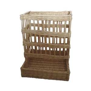 Natural Wicker Dispenser Basket Countertop Food Shop Display Storage - Picture 1 of 1