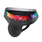 ZONBAILON Men's Underwear Rainbow Belt Enhanced Protruding Bag Show Big Thong