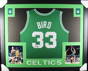 Larry Bird signed framed custom jersey NBA Boston Celtics JSA COA - Picture 1 of 2