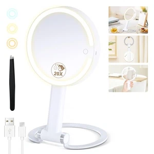 Magnifying Mirror with Light 20X/1X, Lighted Makeup Mirror with Magnification... - Picture 1 of 7