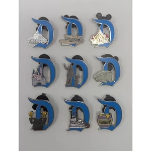 Key To Disneyland 70th Hidden Mystery D Pin Complete Set (9 Pins) Partner Castle - Picture 1 of 8