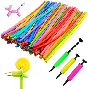 150 Stück Modellierballons Mit Pumpe,Luftballons Tiere,Mehrfarbig Lange Luftball - Bild 1 von 7