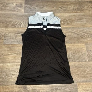 Polo de golf FootJoy para mujer sin mangas 1/4 cremallera - mediano - logotipo FJ - Imagen 1 de 5