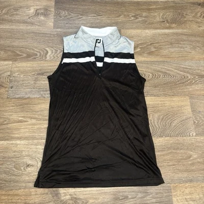 Polo de golf FootJoy para mujer sin mangas 1/4 cremallera - mediano - logotipo FJ Foto 1 de 4