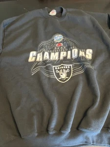 Maglione Vintage 2002 Raiders American Football Conference Champions Taglia XL - Foto 1 di 9