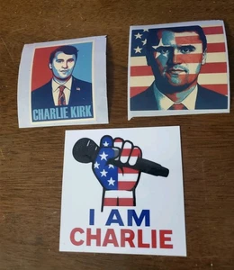 Charlie Kirk Aufkleber (3) Patriotische Sticker VERSCHIEDENE PACKUNG LOT 3 - Bild 1 von 24