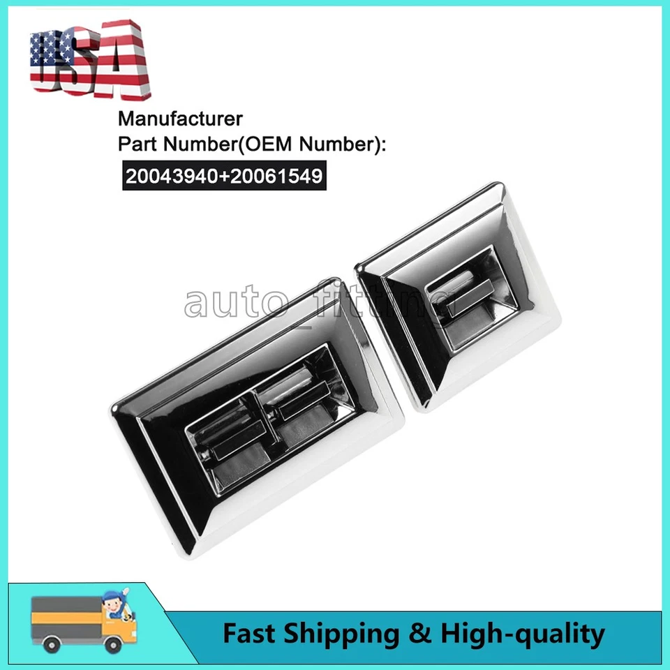 Interruptor de ventana eléctrica cromado 2 piezas para Chevy GMC Pontiac 20043940+20061549 Foto 1 de 4