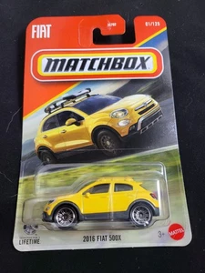 2026 MATCHBOX 01/125 2016 FIAT 500X Yellow New NEAR MINT - Picture 1 of 2