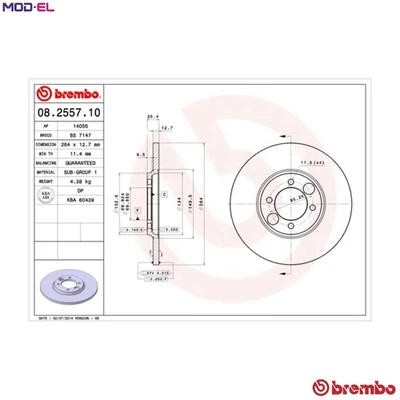 2x BRAKE DISC 08.2557.10 FOR DAIMLER 2.8/-/5.3 JAGUAR XJS/Convertible E-TYPE XJ - Image 1 of 4