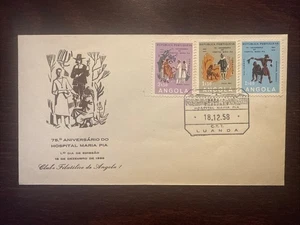 ANGOLA FDC COVER 1958 YEAR HOSPITAL DOCTORS HEALTH MEDICINE STAMPS - Picture 1 of 1