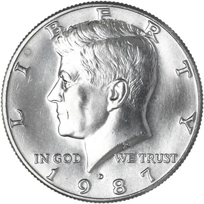 1987 D Kennedy Half Dollar CN-Clad Gem BU US Coin See Pics T828 - Image 1 of 3