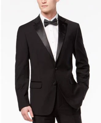 Calvin Klein Men Slim Fit Infinite Stretch Black Tuxedo Jacket Black Size 46R - Image 1 of 4