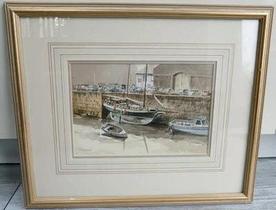St Helier Jersey Boats Watercolour Painting by John Lewis Chapman (B.1946) - Image 1 of 4