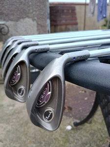 Ladies Ping Rhapsody Irons / 6-SW / Blue Dot / Ladies Flex Ping ULT129 Shafts. - Picture 1 of 4