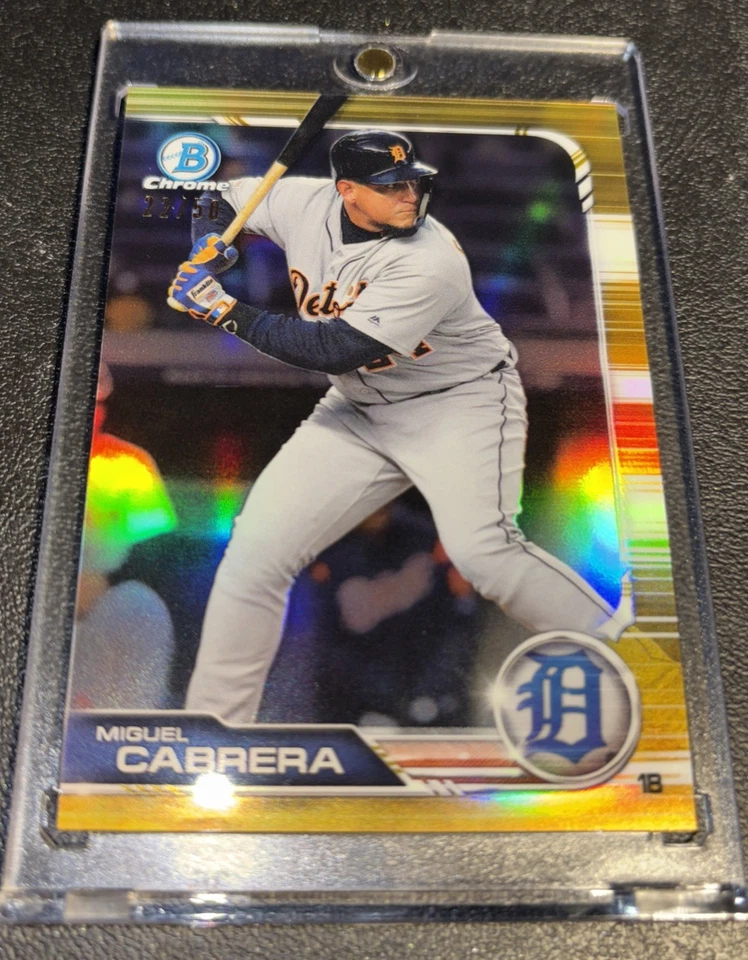 Miguel Cabrera 2019 Bowman Chrome Gold Refractor /50 Tigers #23 - Image 1 of 2