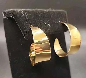 Orecchini Curvi Pieghevoli Moda Al Massimo Oro Giallo 18K su Bronzo BEC632 - Foto 1 di 9
