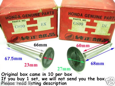 Honda CD90 CS90 S90 CL90 Exhaust / Inlet Valve NOS 14721-028-000 14711-028-000 Foto 1 de 4