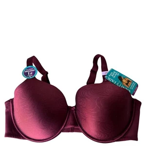 Vanity Fair Beauty Back Underwire Bra 42D Smoothing Bra Lightly Lined Burgundy - Picture 1 of 12