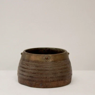 Cuenco de madera antiguo recipiente de madera maceta pequeña vintage hogar jardín decoración raro Foto 1 de 4