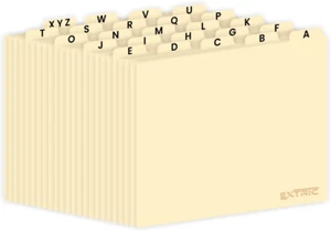 25 Alphabet Dividers  Letter Size File Heavyweight Manila Guides A-Z STAPLES ER1 - Picture 1 of 2