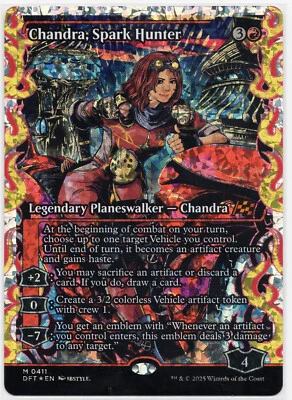 MTG Chandra, Spark Hunter (Showcase) (Fracture Foil) #411 Aetherdrift Foil NM/M - Image 1 of 4