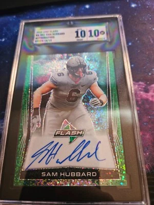 2018 Sam Hubbard Leaf Flash on card auto 14/15 Cincinnati Bengals Ohio State RC - Image 1 of 2