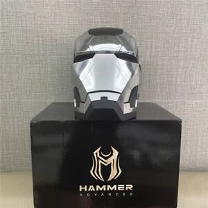 Voice Activated Autoking Open Close Iron Man Silvery MK5 Machine Helmet Mask New